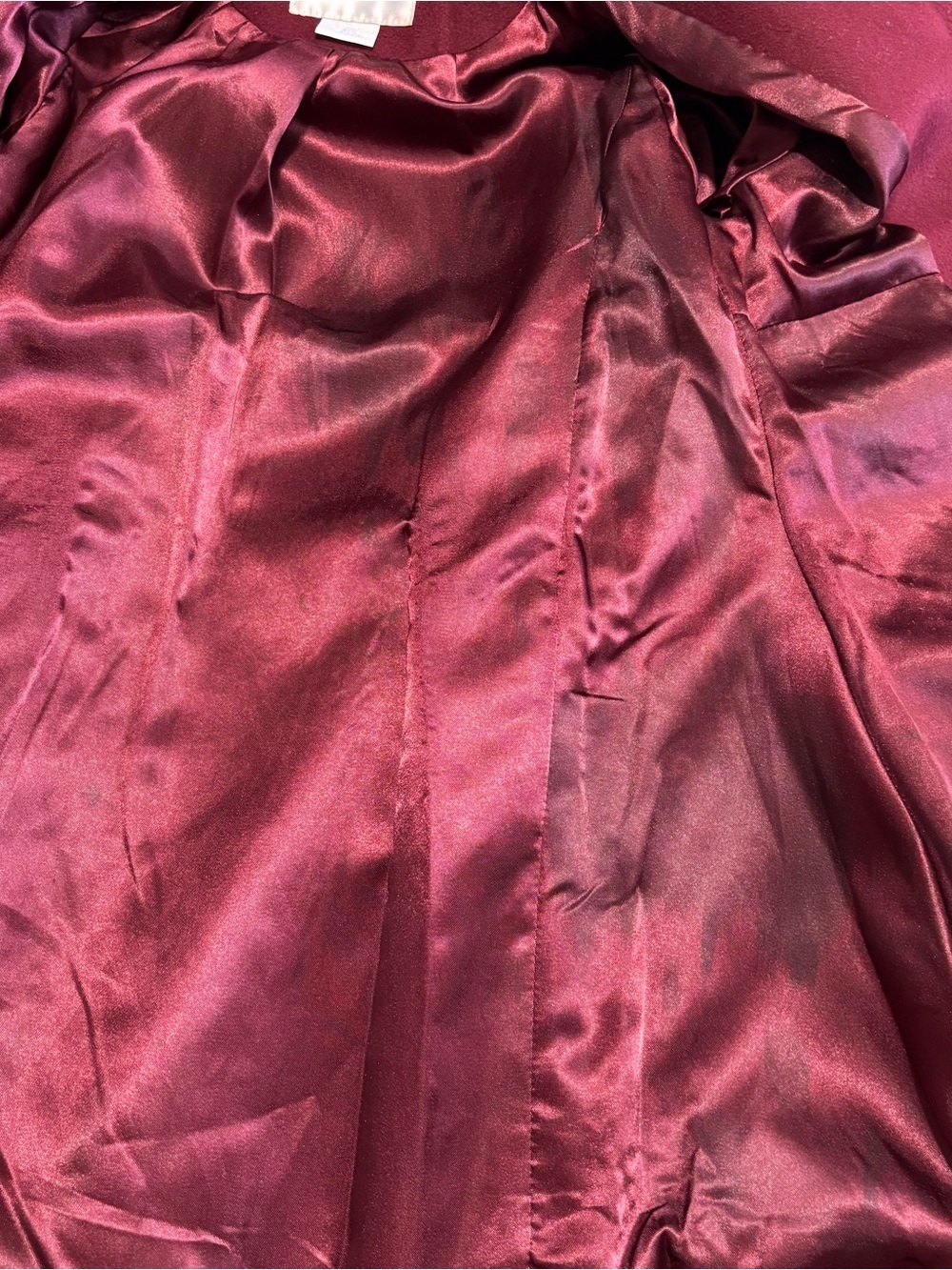 Edgehill Collection Single-Breasted Girl’ 4/5 Burgundy Coat removable collar - Picture 7 of 9